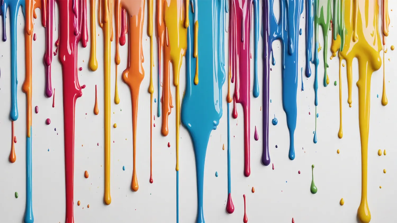 Image of Google colors in paint leaking down a wall.